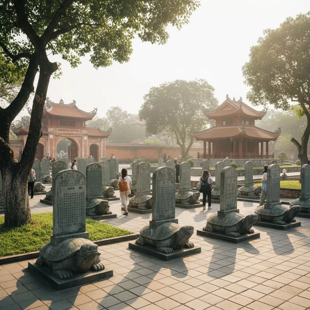 Hệ thống bia Tiến sĩ vinh danh những bậc hiền tài trên lưng rùa đá