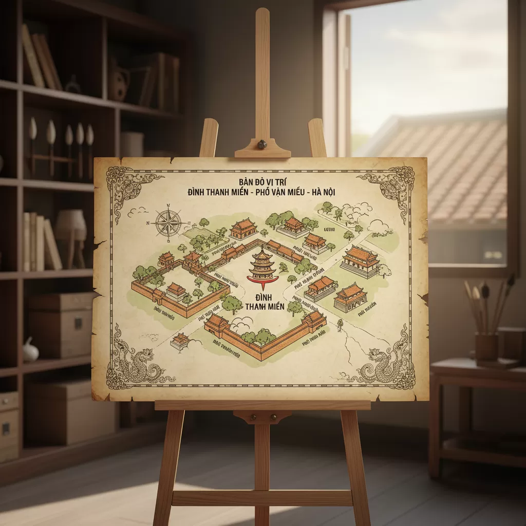 gemini_image_1773175453-1-1 Vị trí thuận lợi của Đình Thanh Miến gần các khu di tích lớn tại Hà Nội