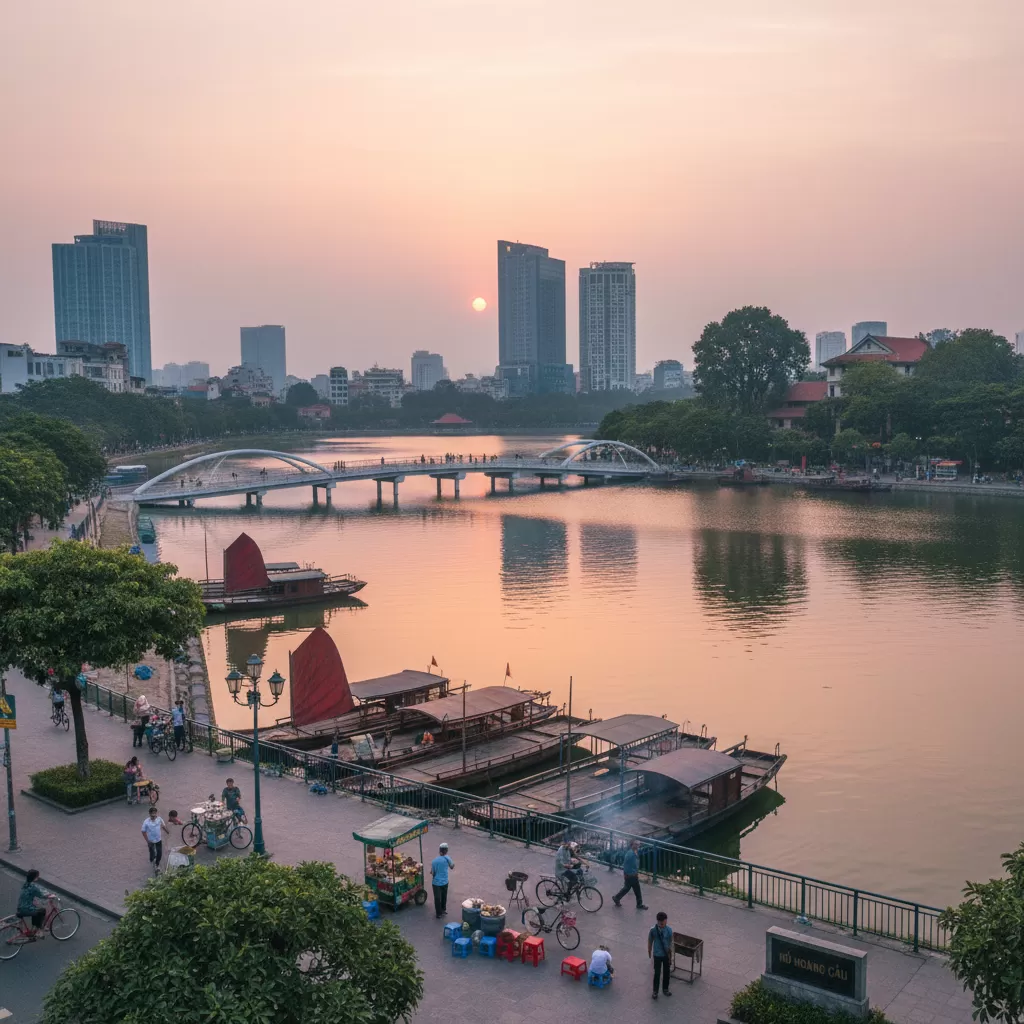 Khu vực hồ Hoàng Cầu là nơi tập trung nhiều khách sạn có tầm nhìn đẹp