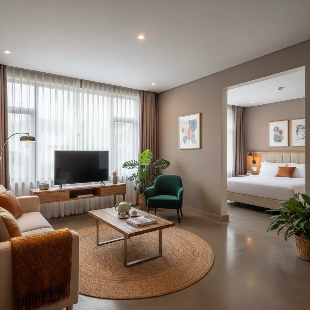Không gian phòng nghỉ hiện đại và tiện nghi tại các khách sạn tầm trung
