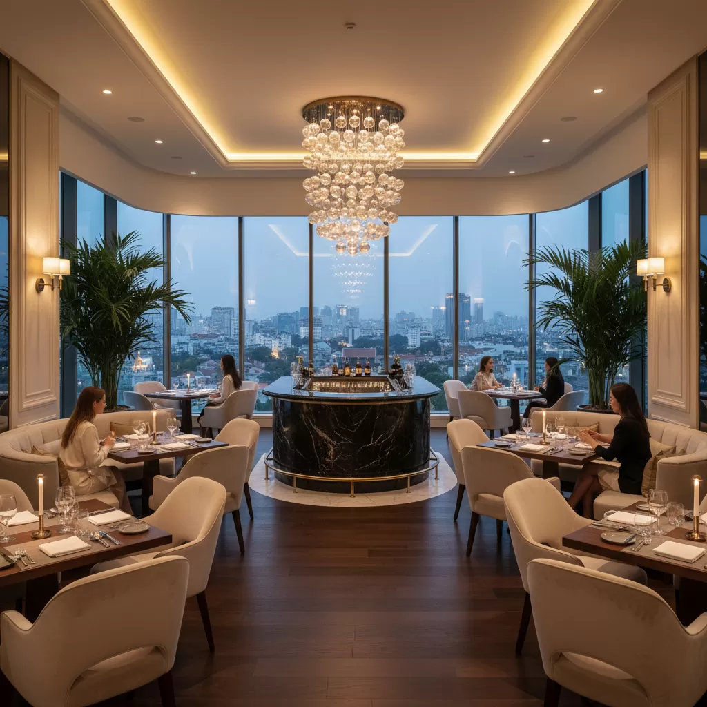 Không gian ẩm thực đẳng cấp với tầm nhìn bao quát thành phố tại quận Đống Đa