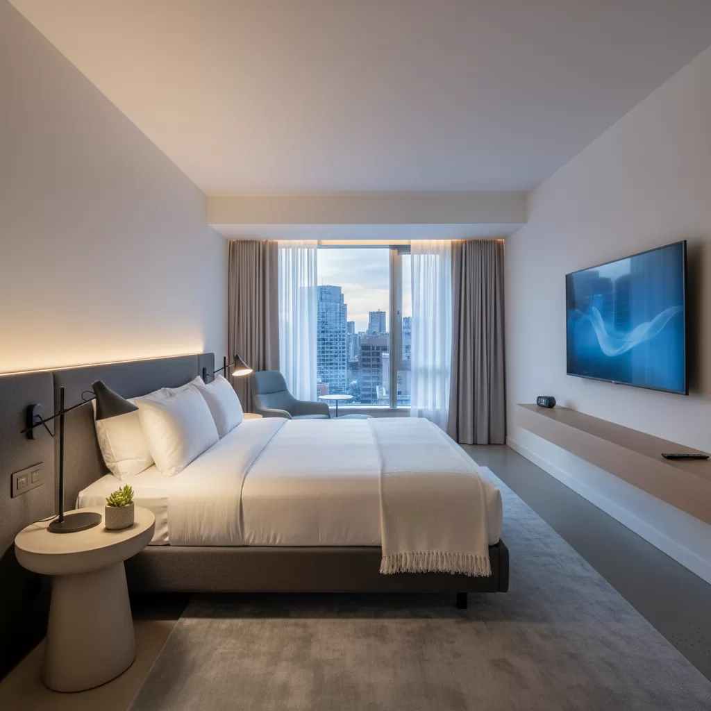 gemini_image_1773199134-1 Trang thiết bị hiện đại và tiện nghi cao cấp bên trong phòng đôi