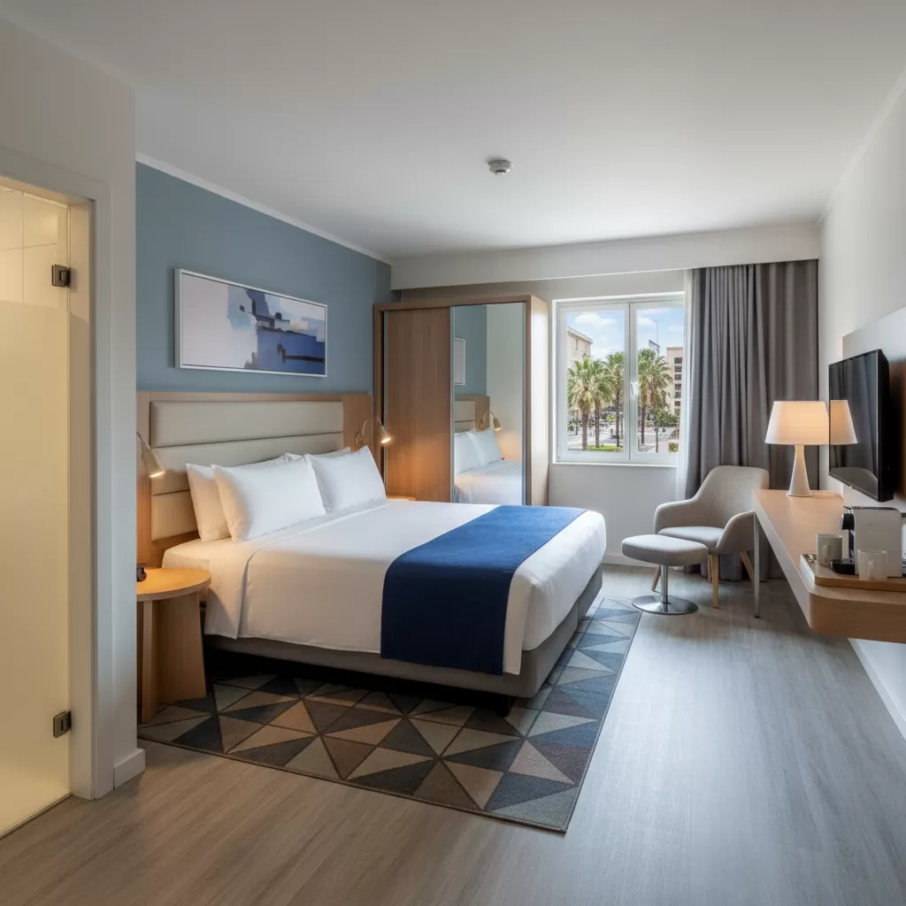 gemini_image_1773200222 Phân khúc khách sạn tiêu chuẩn mang lại sự thoải mái và chuyên nghiệp