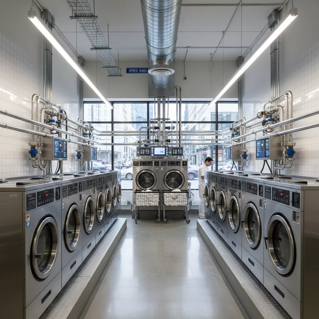 gemini_image_1773209227 Hệ thống máy móc hiện đại giúp xử lý vết bẩn hiệu quả và an toàn cho vải