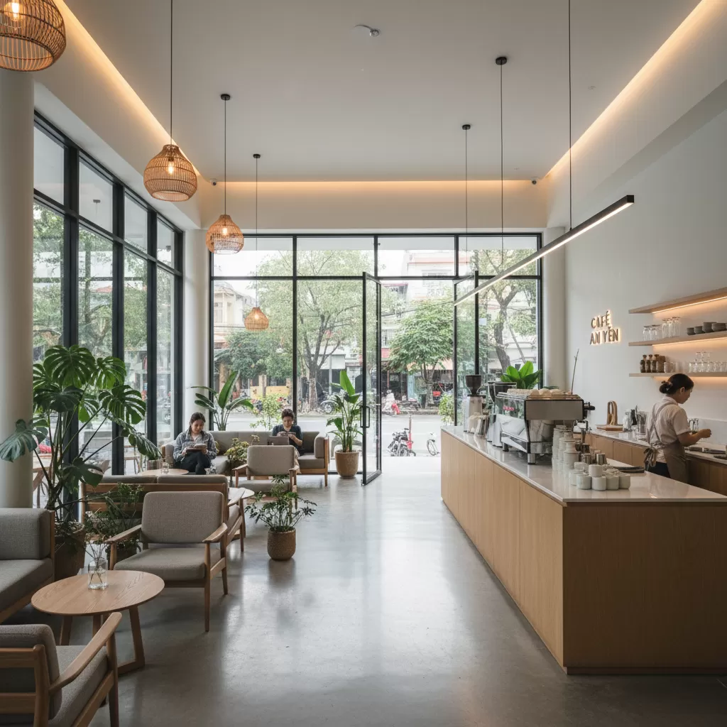 Không gian quán cà phê lý tưởng để làm việc và học tập trên phố Thái Hà