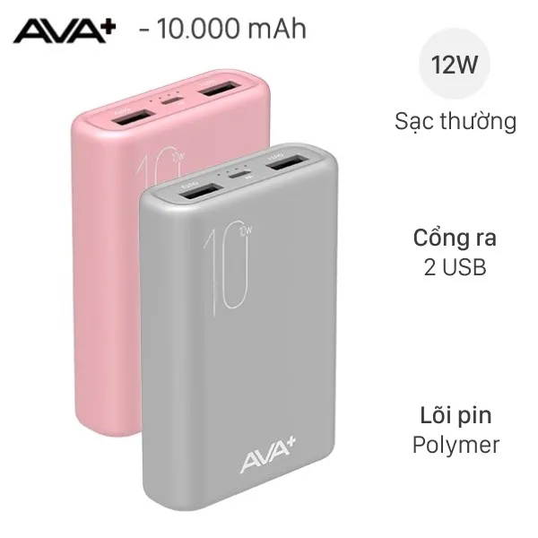 Thiết kế mỏng nhẹ của dòng sạc dự phòng 10000mAh phù hợp cho nhu cầu di chuyển hàng ngày