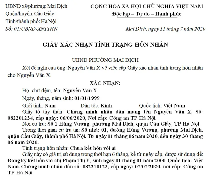 giay-xac-nhan-tinh-trang-hon-nhan-va-to-khai Giấy xác nhận tình trạng hôn nhân phải còn thời hạn và đúng mục đích sử dụng