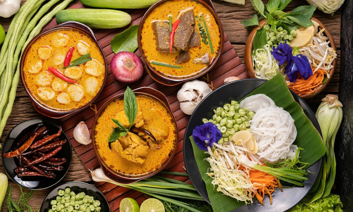 Thực đơn đa dạng với những món ăn mang tính biểu tượng của xứ sở Chùa Vàng
