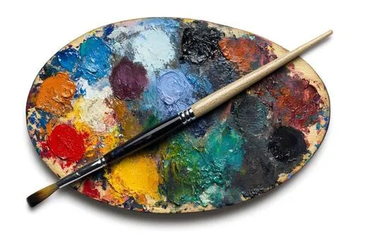 paintbrush-resting-on-an-artist-s-palette-covered-in-colorful-oil-paints-photo Sự đa dạng về màu sắc và chất liệu luôn sẵn sàng phục vụ học viên