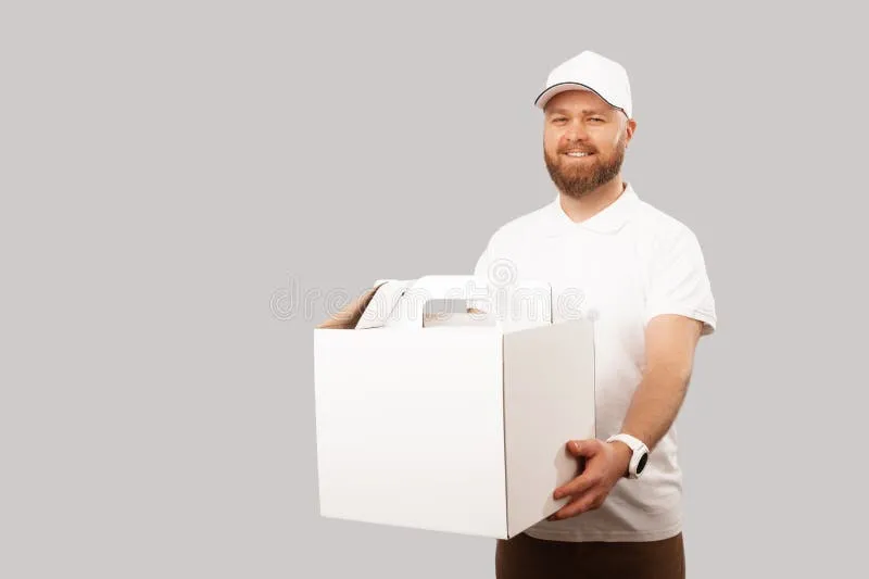 strong-smiling-delivery-man-wearing-white-carries-cake-delivery-box-studio-portrait-over-grey-background-strong-smiling-delivery-268955776 Dịch vụ giao bánh tận nơi chuyên nghiệp đảm bảo chất lượng sản phẩm