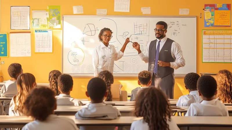 teacher-explaining-lesson-to-students-classroom-education-teaching-learning-explains-bright-concept-use-background-375028010 Giảng viên có trình độ chuyên môn cao và sự tận tâm là yếu tố then chốt quyết định chất lượng của một lò luyện thi IELTS