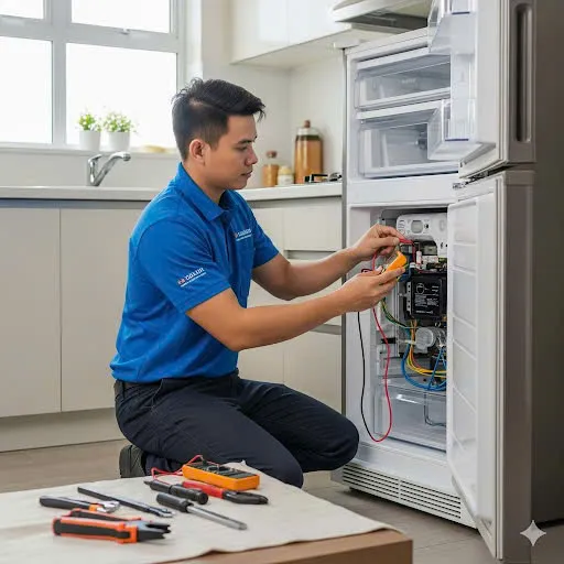 Quy trình sửa chữa bài bản kỹ thuật viên thực hiện các thao tác chuyên nghiệp